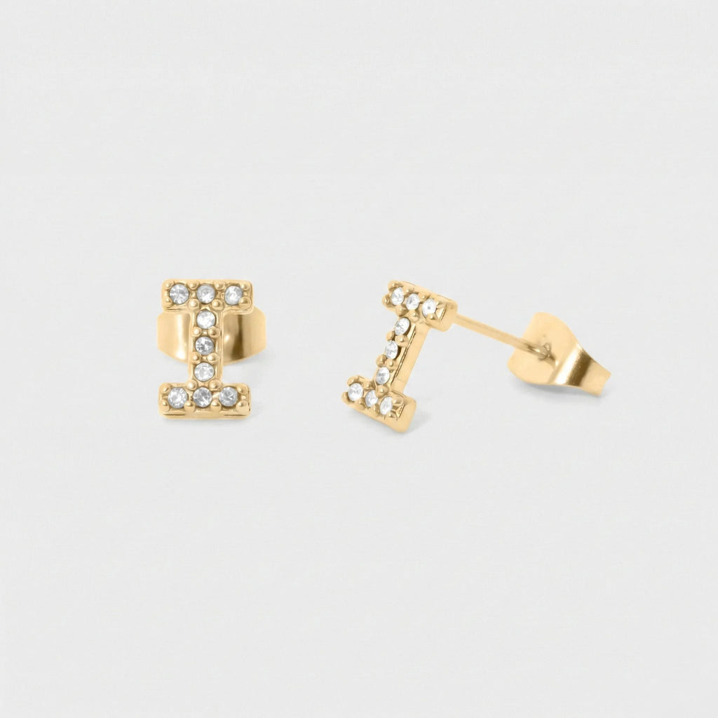 Initial Stud Earrings