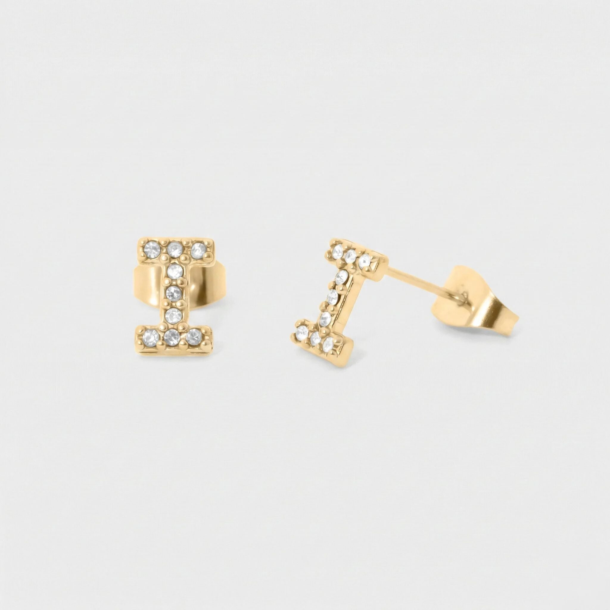 Initial Stud Earrings