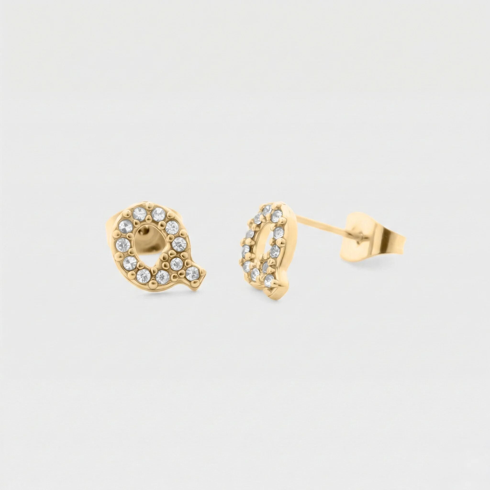 Initial Stud Earrings