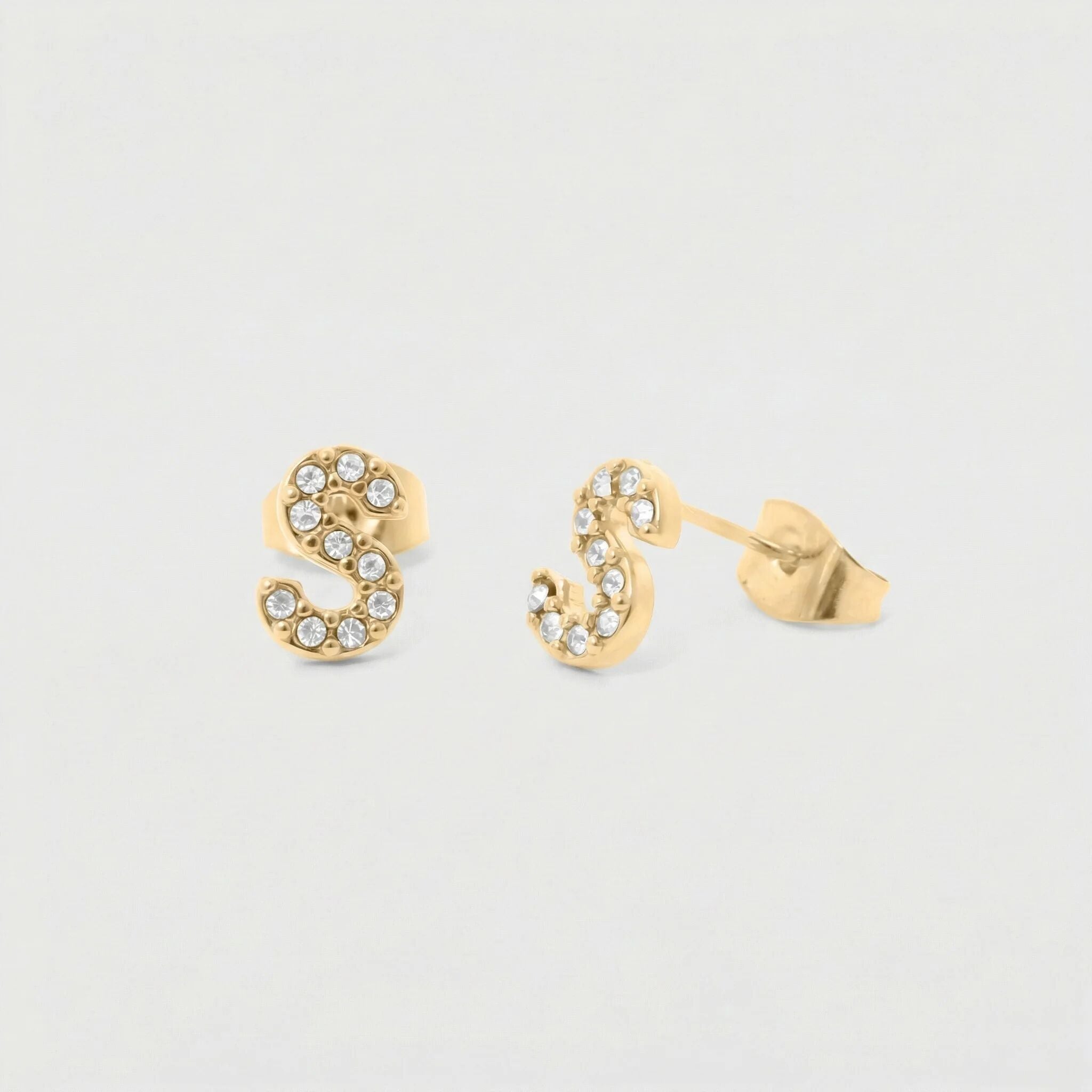 Initial Stud Earrings