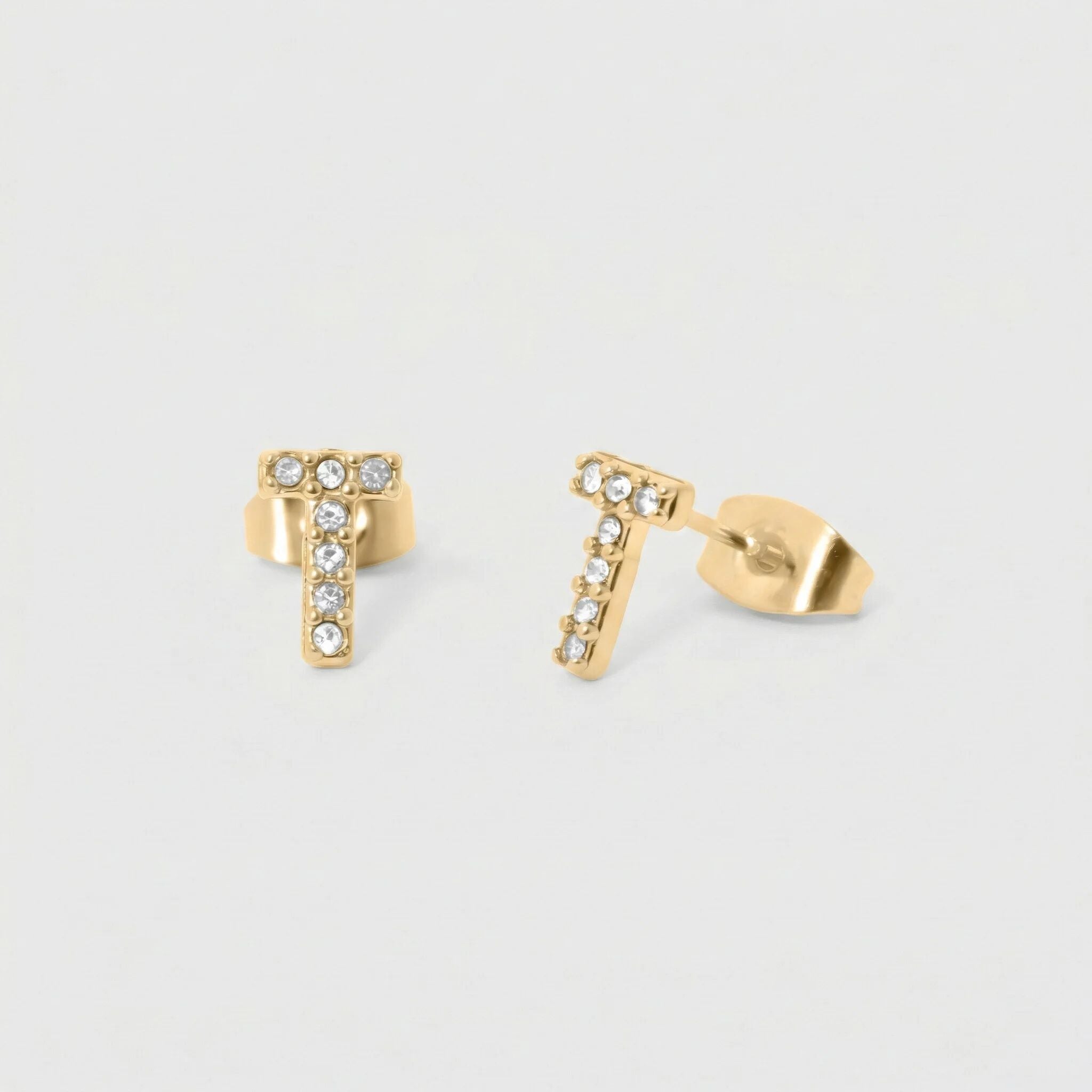Initial Stud Earrings