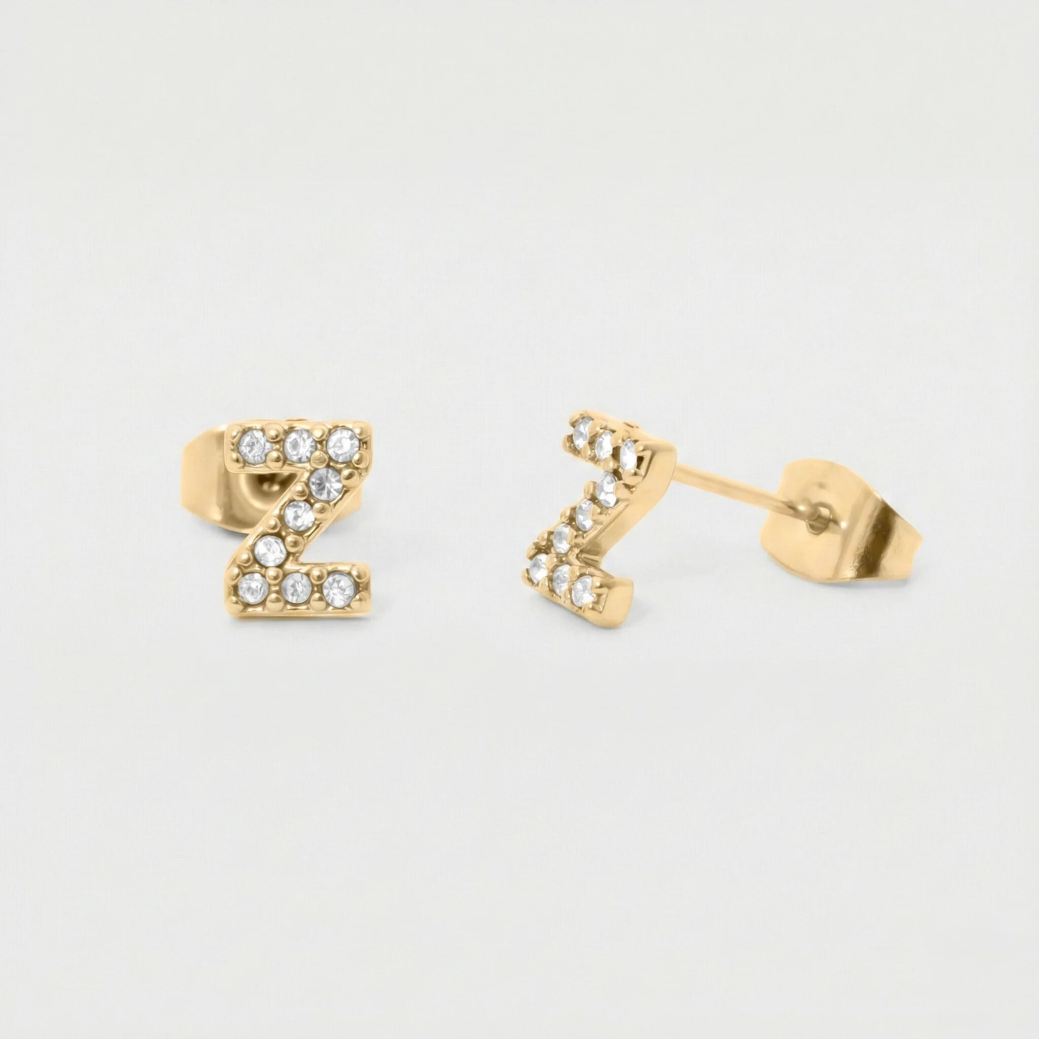 Initial Stud Earrings