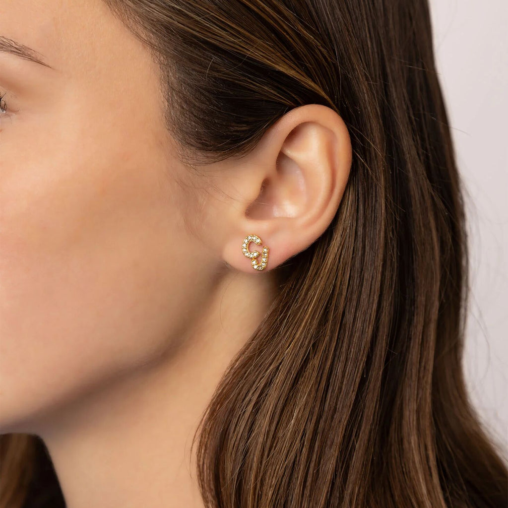 Initial Stud Earrings