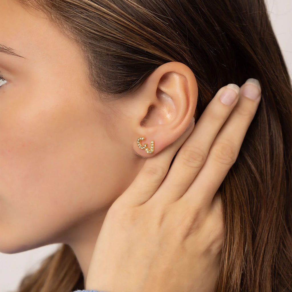 Initial Stud Earrings
