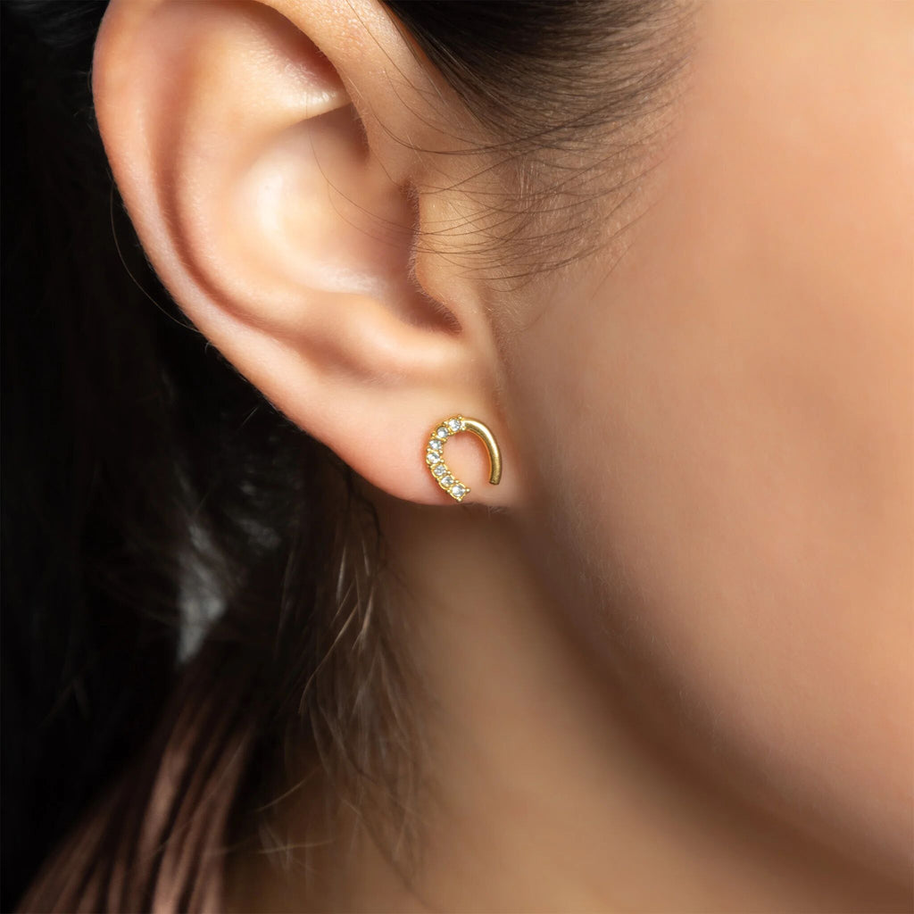 CZ Horse Shoe Earrings