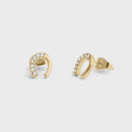CZ Horse Shoe Earrings