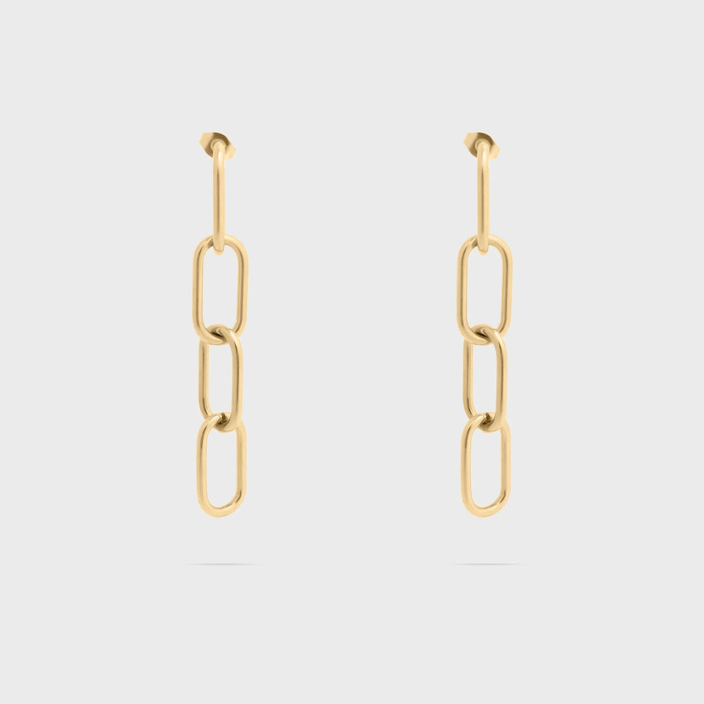 Dangle Paperclip Stud Earrings