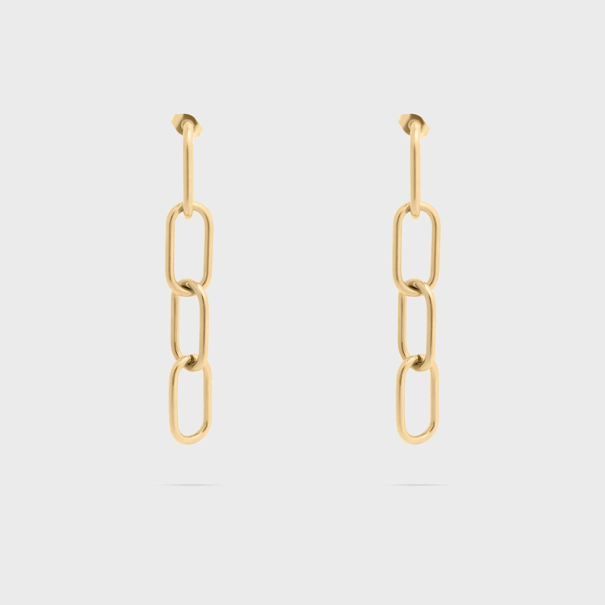 Dangle Paperclip Stud Earrings