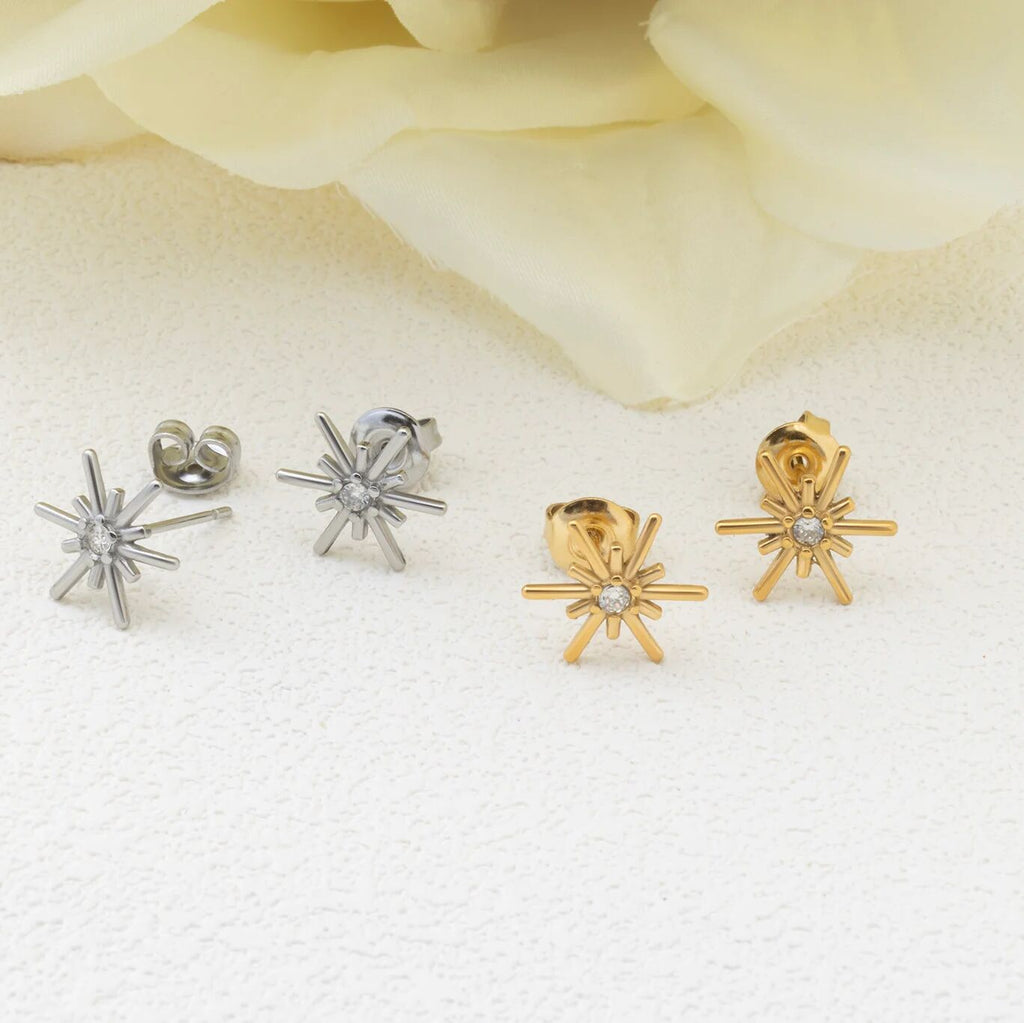 Firework Stud Earrings- gold and silver studio 