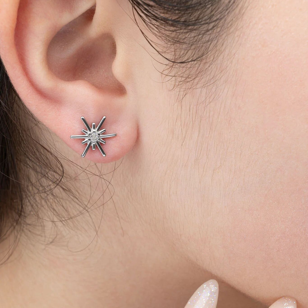 Firework Stud Earrings- silver model 