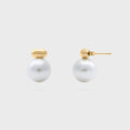 12mm Glass Pearl Stud Earrings - Main