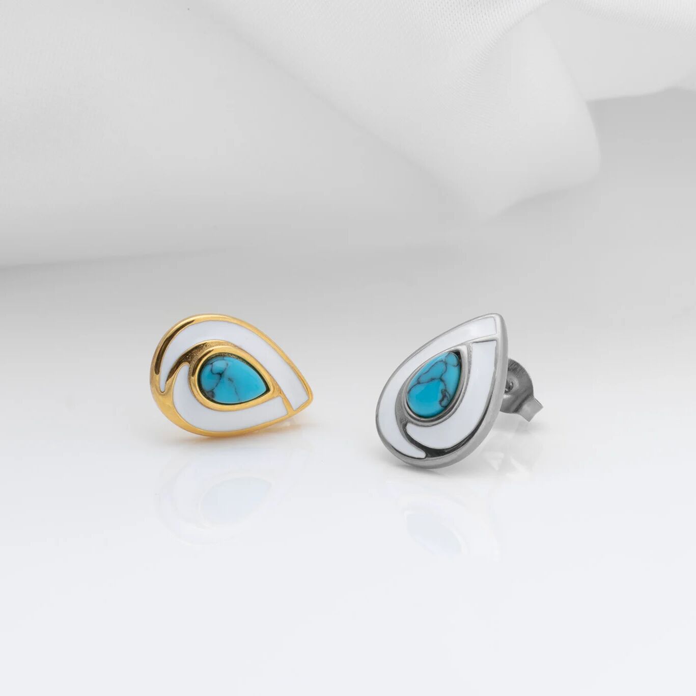 Turquoise Tear Drop Stud Earrings - Studio