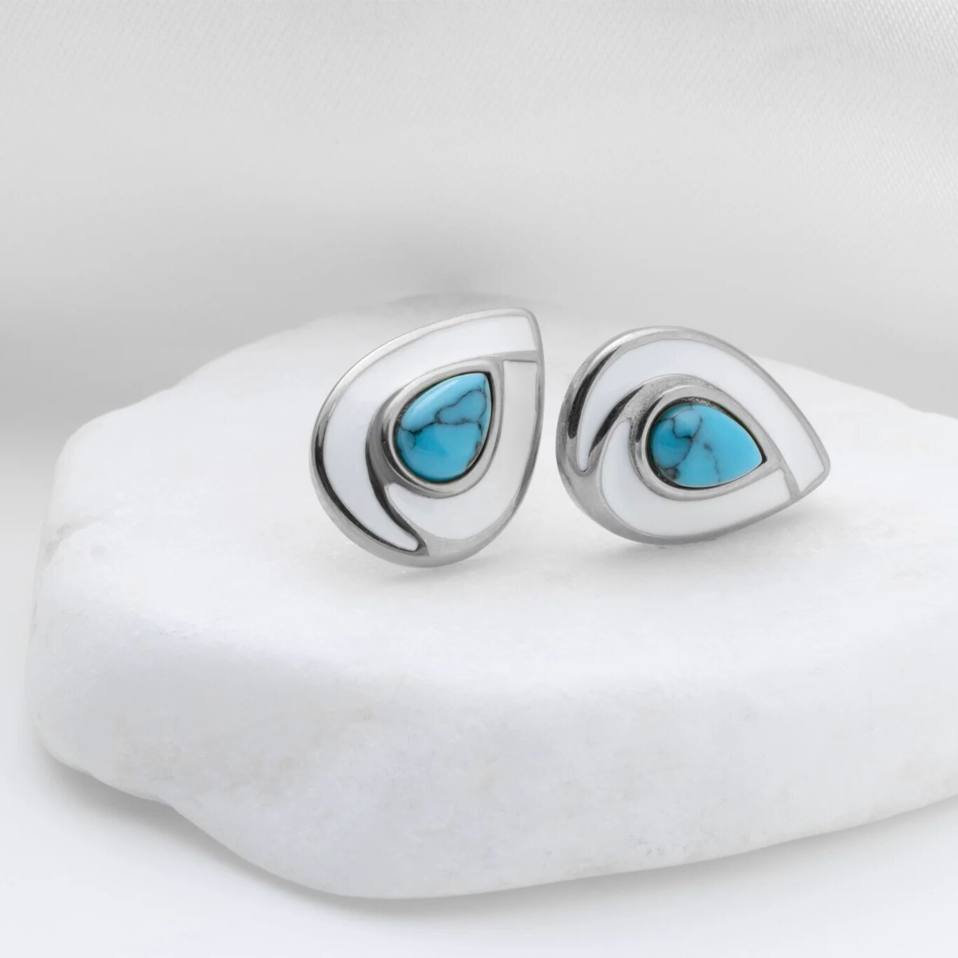 Turquoise Tear Drop Stud Earrings - Studio