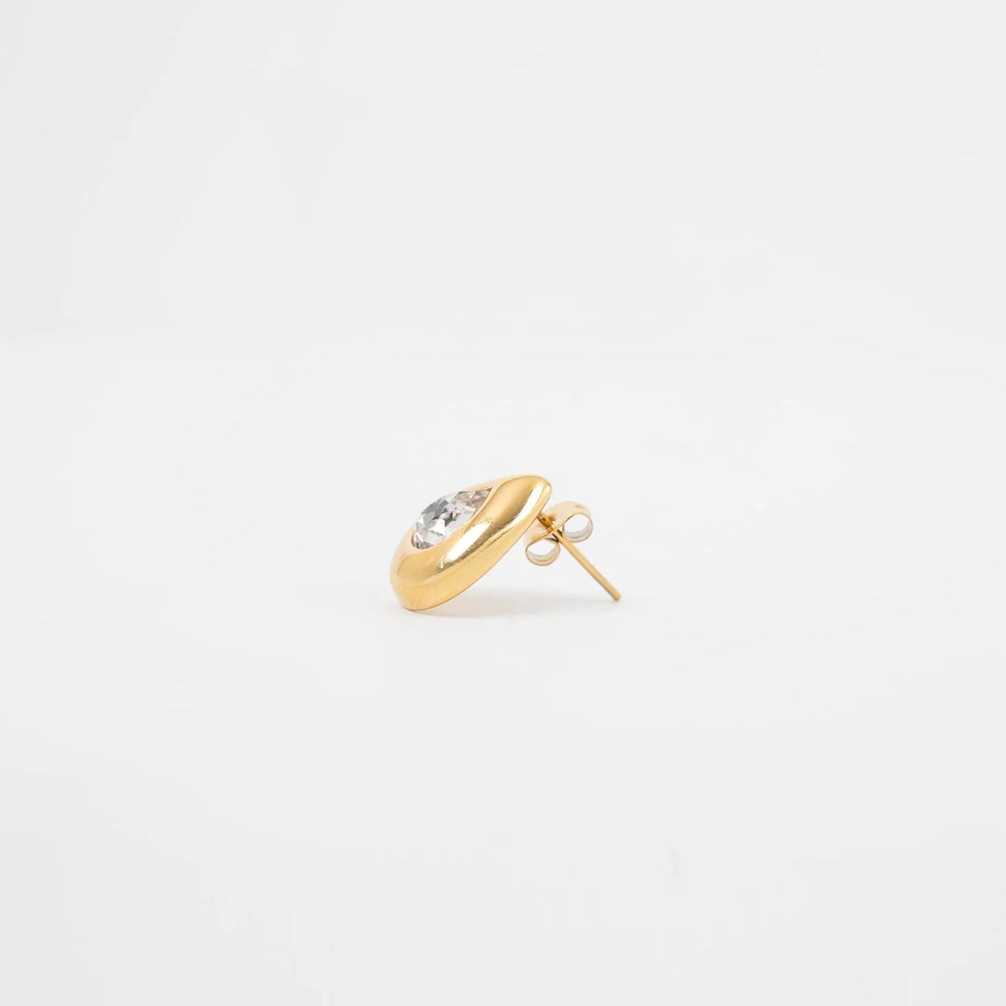 Clear Stone Tear Drop Stud Earrings - Studio