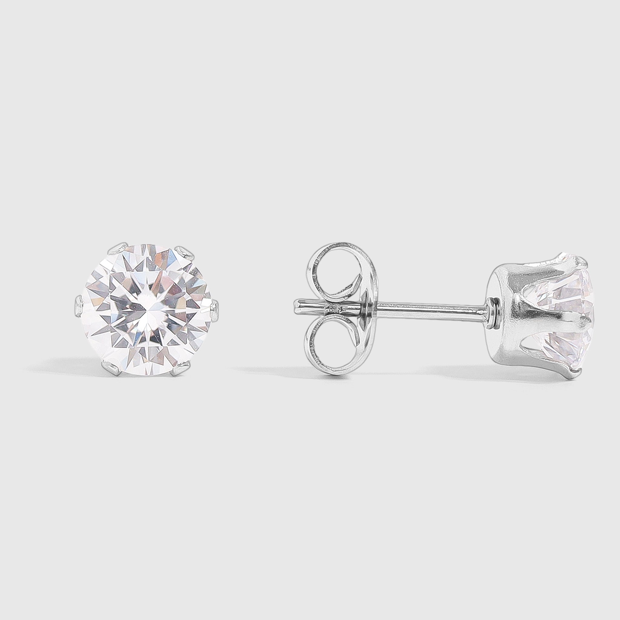 Round CZ Stud Earrings