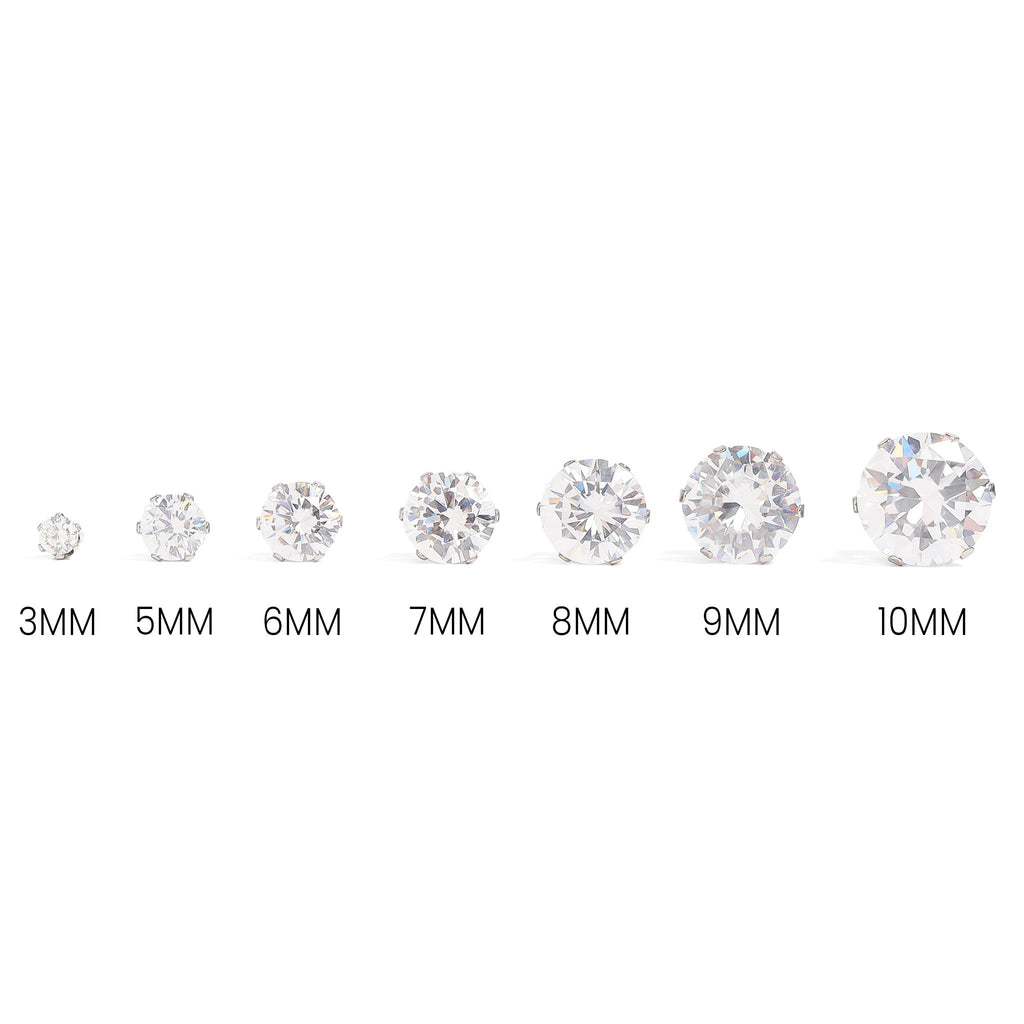 Round CZ Stud Earrings