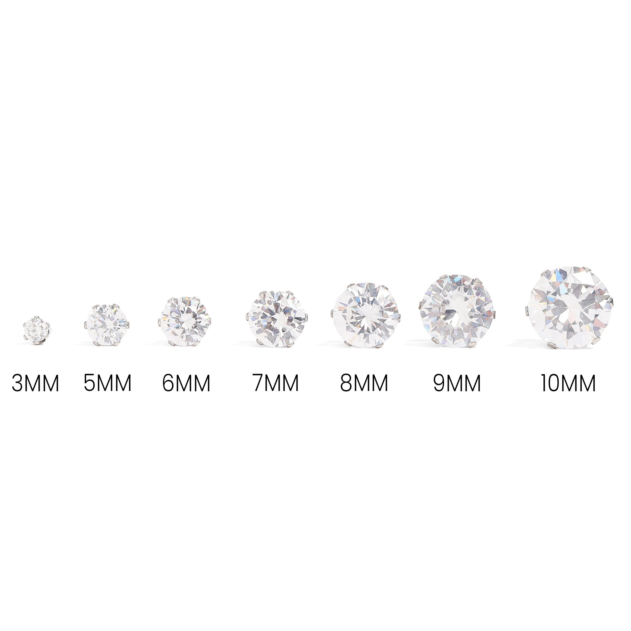 Round CZ Stud Earrings