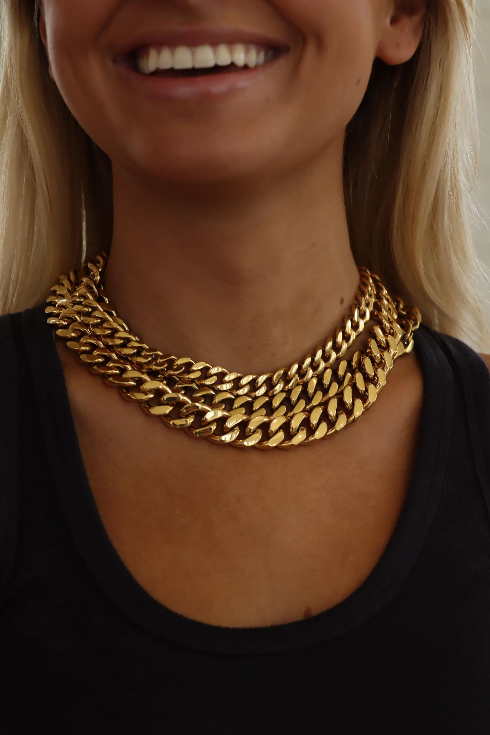 Gold Curb Chain Necklace