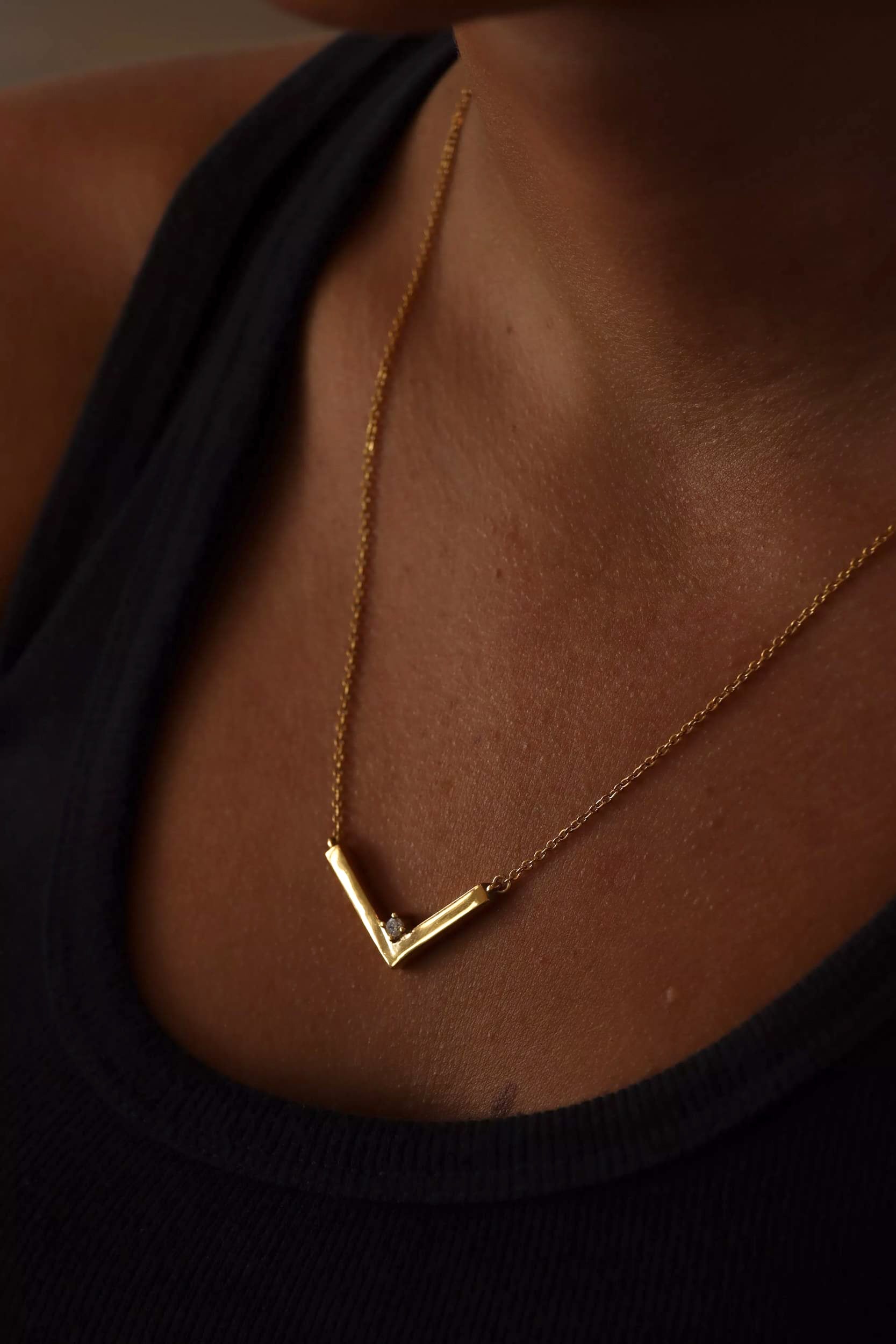 Cubic Zirconia V Necklace