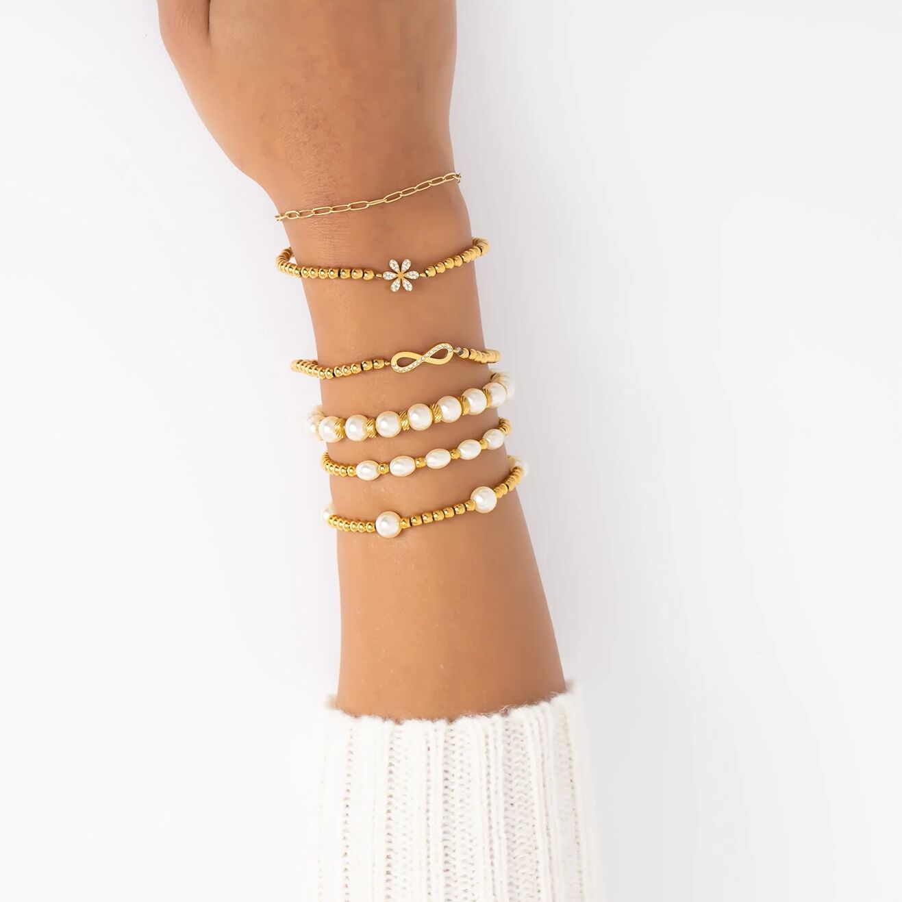 Satellite Pearl Beaded Bracelet