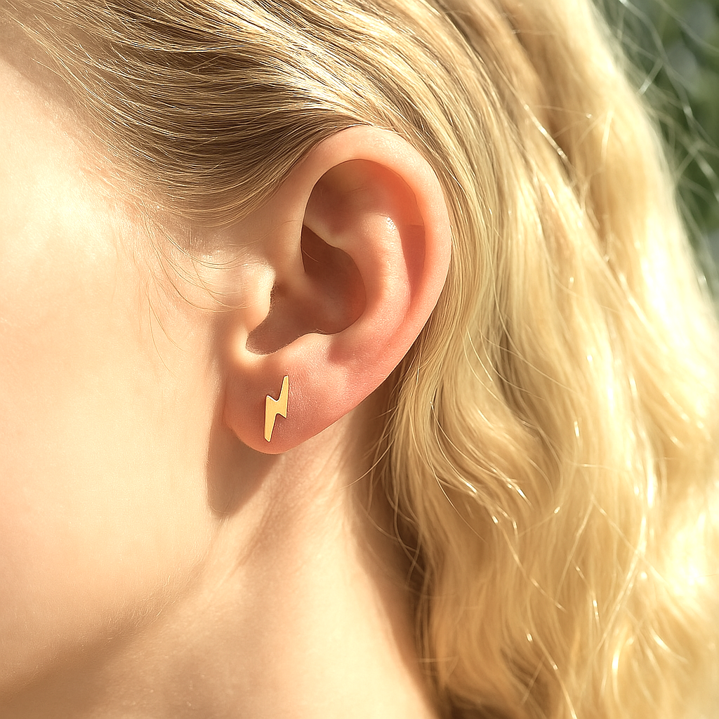 Lightning Bolt Stud Earrings