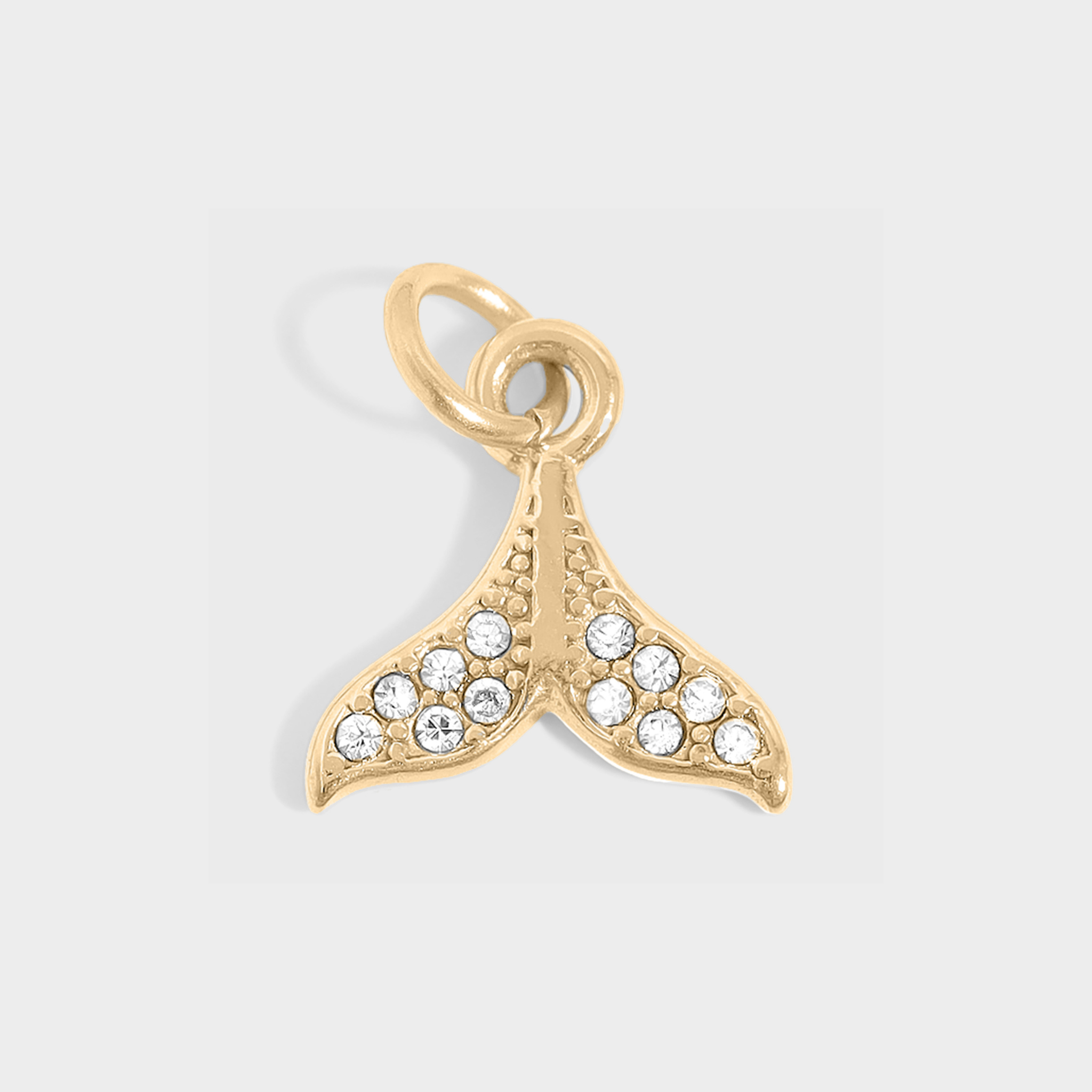 Mermaid Tail Charm with CZ Stones