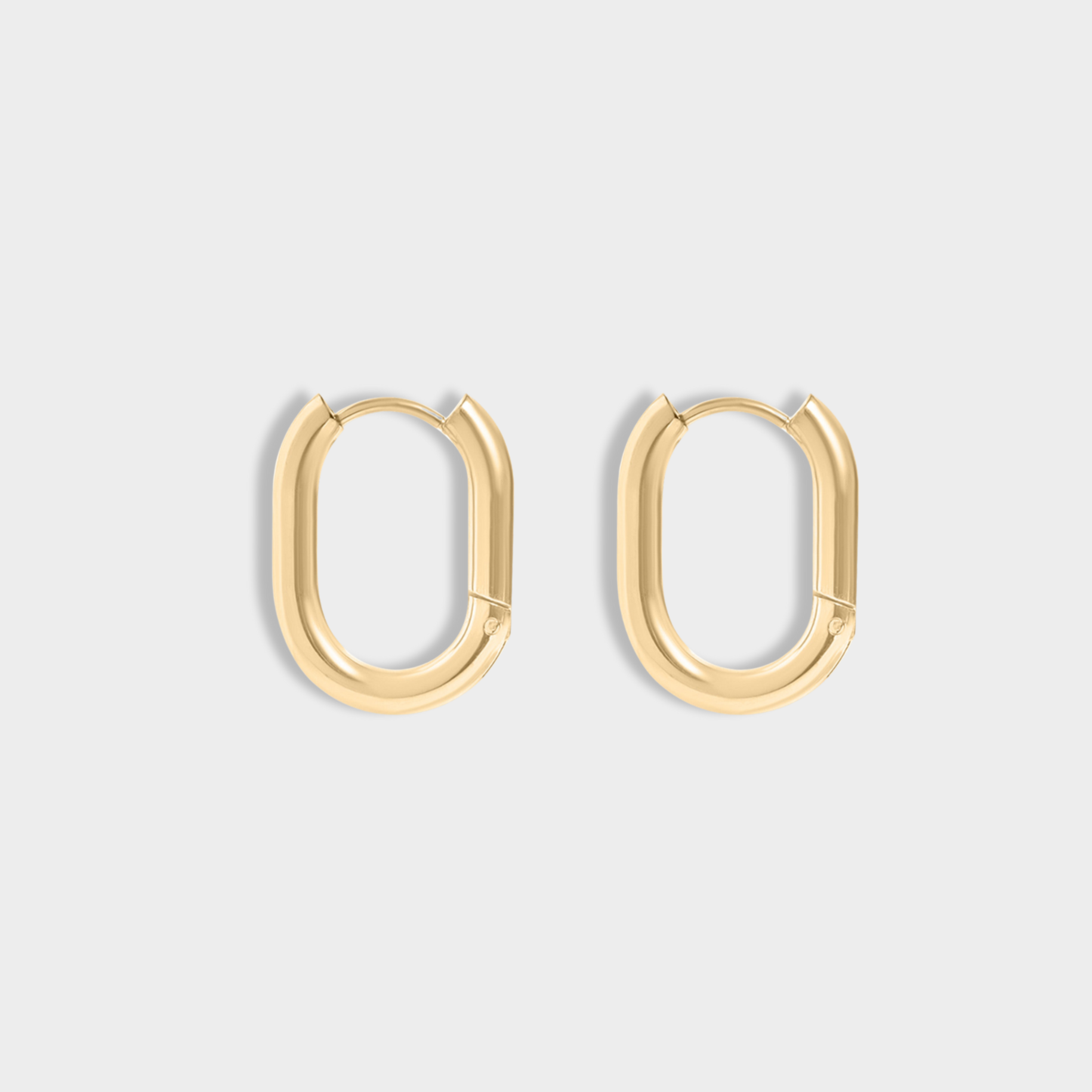 Oval Huggie Hoop Earrings