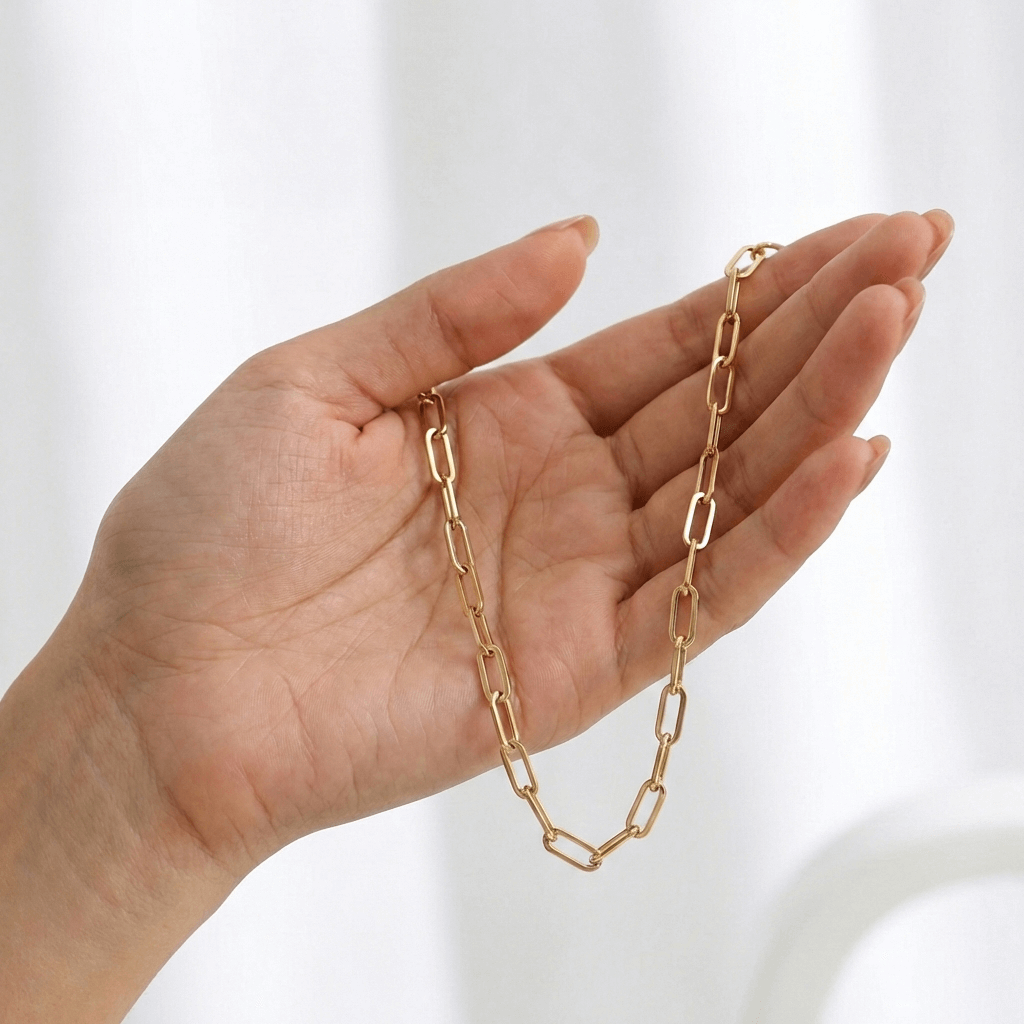 Gold Paperclip Chain Necklace