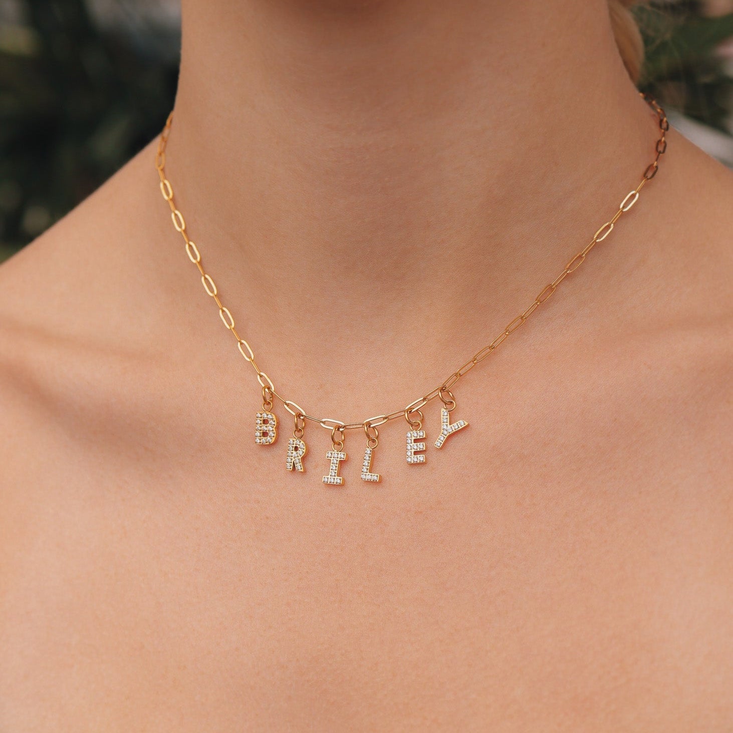 Gold Dazzling Letter Charms