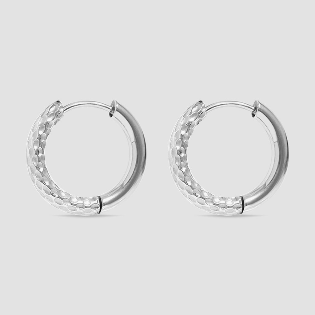 Half Textured Huggie Hoop Earrings