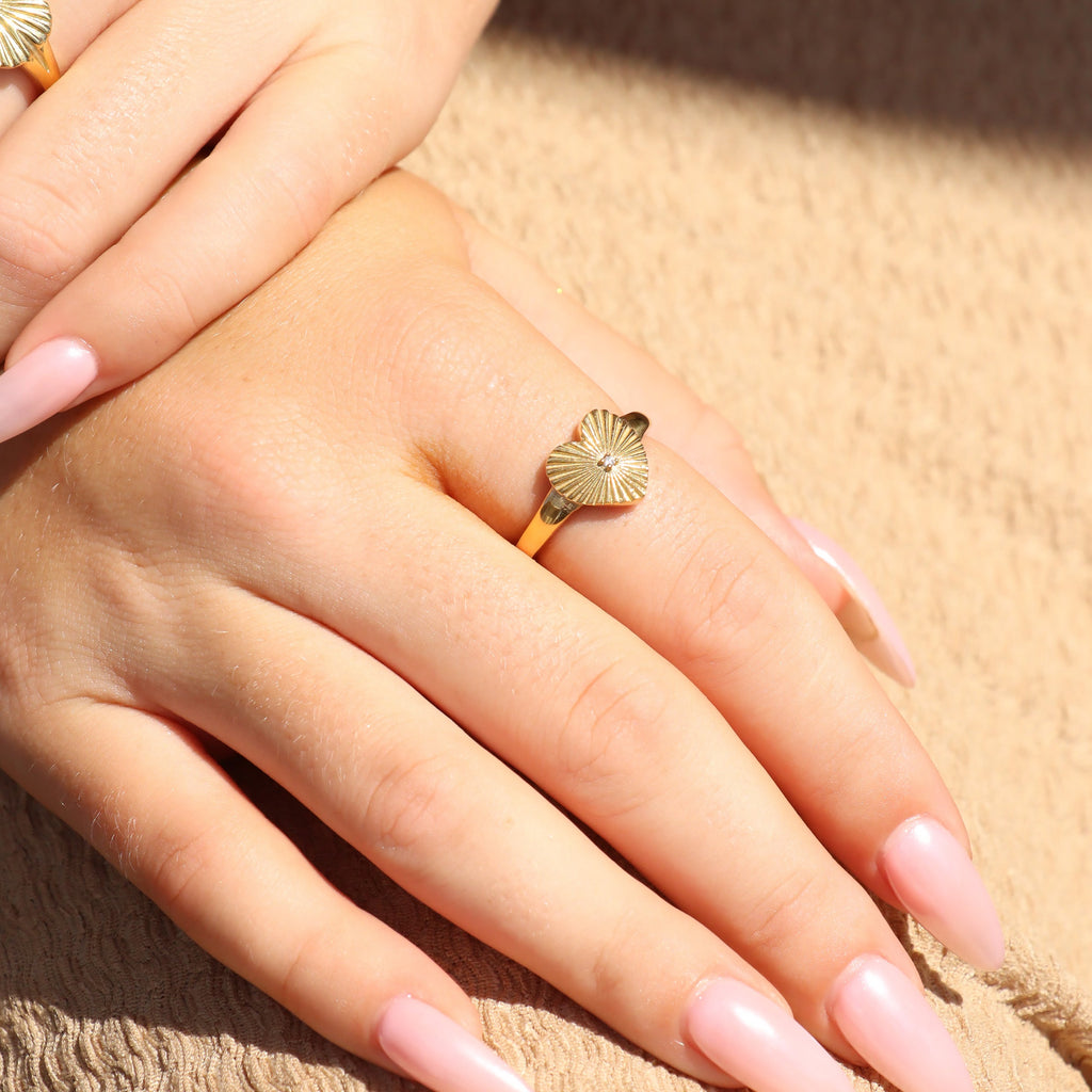 Sunburst Heart Ring