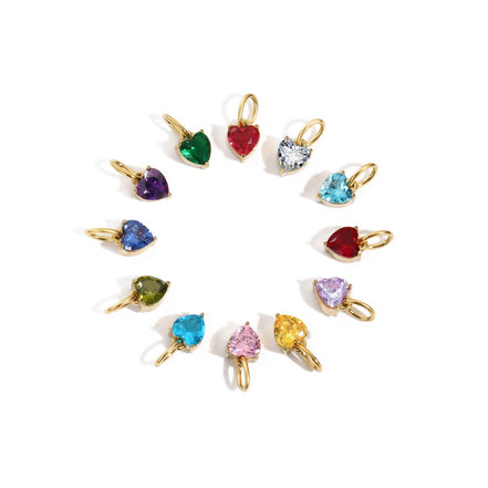 Amour Birthstone Heart in gold tone featuring birth month, product image 15