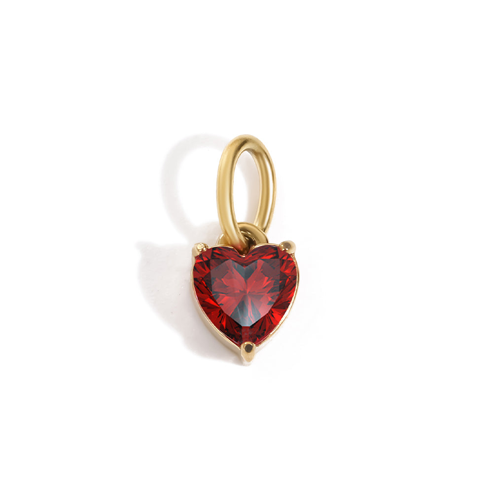 Amour Birthstone Heart in gold tone featuring birth month, product image 3