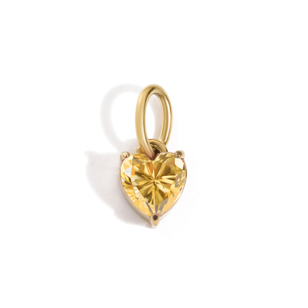 Amour Birthstone Heart in gold tone featuring birth month, product image 13