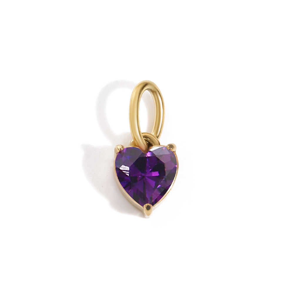 Amour Birthstone Heart in gold tone featuring birth month, product image 4