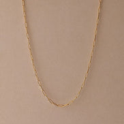 Nora Paperclip Necklace in gold tone featuring paperclip chain, product image 3