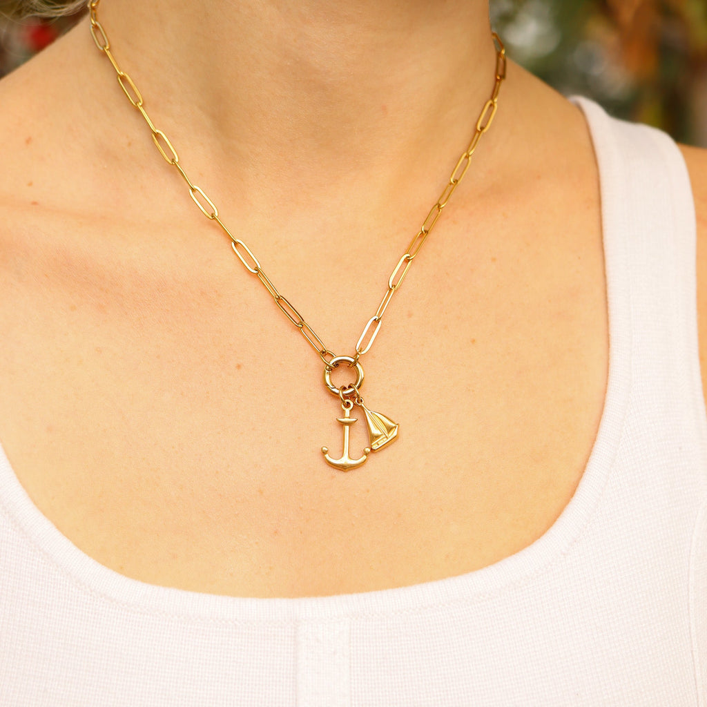 Paperclip Charm Holder Necklace