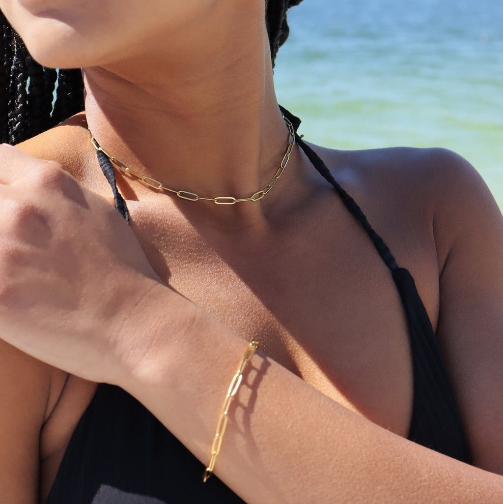 Gold Paperclip Chain Necklace
