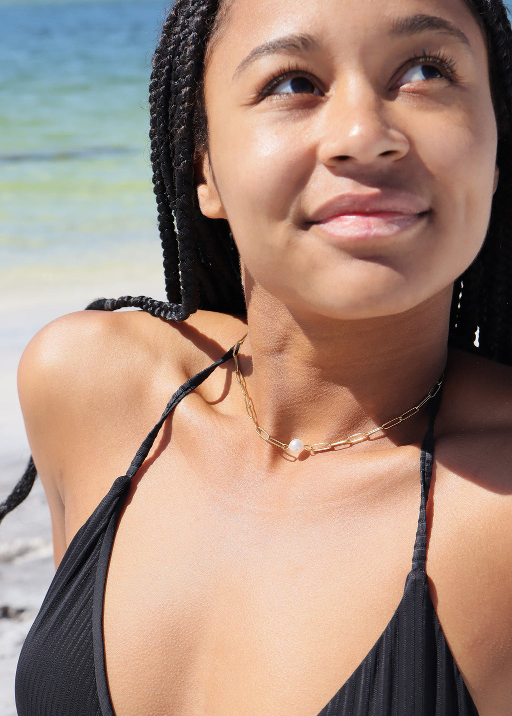 Paperclip Pearl Necklace
