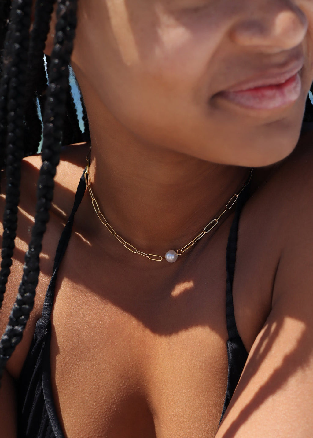 Paperclip Pearl Necklace