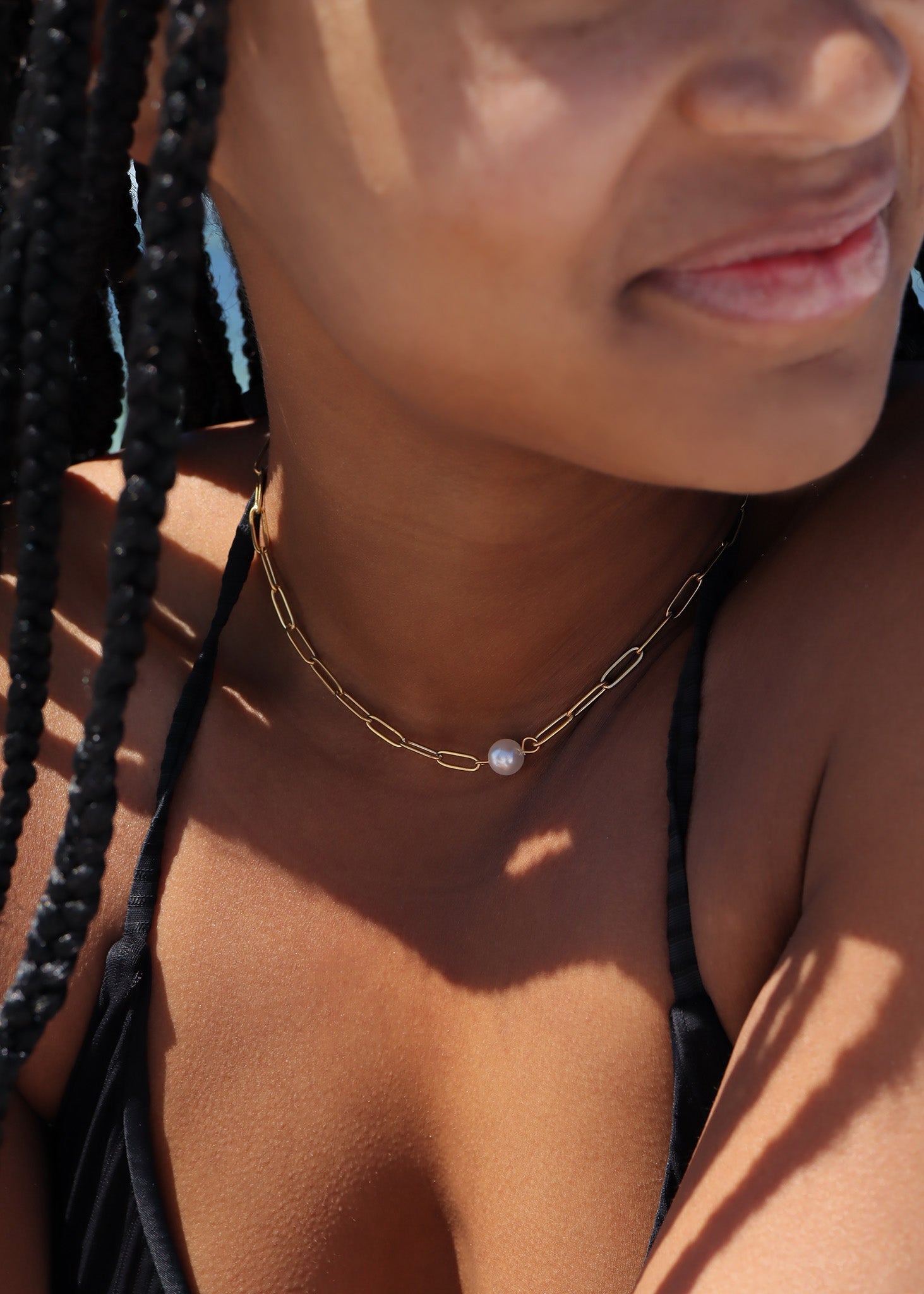 Paperclip Pearl Necklace