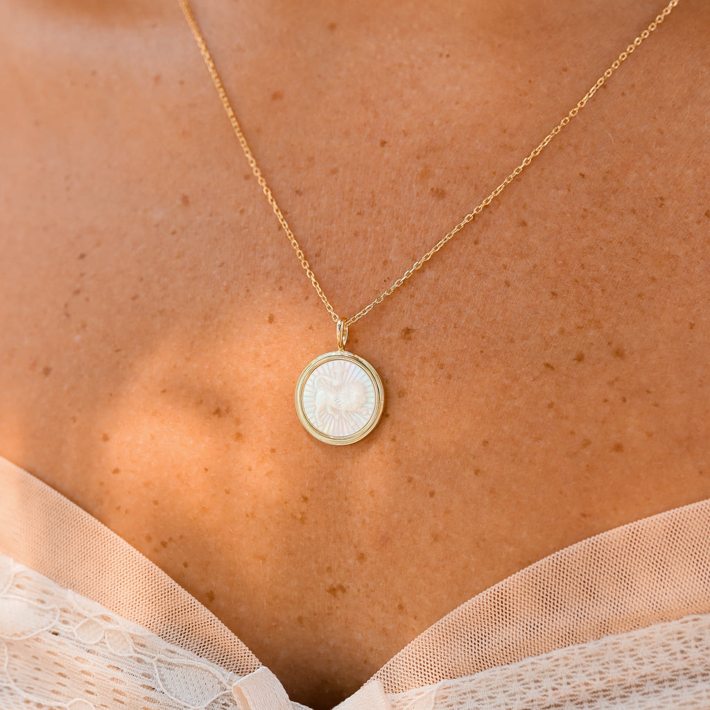Mother of Pearl Zodiac Charm Necklace