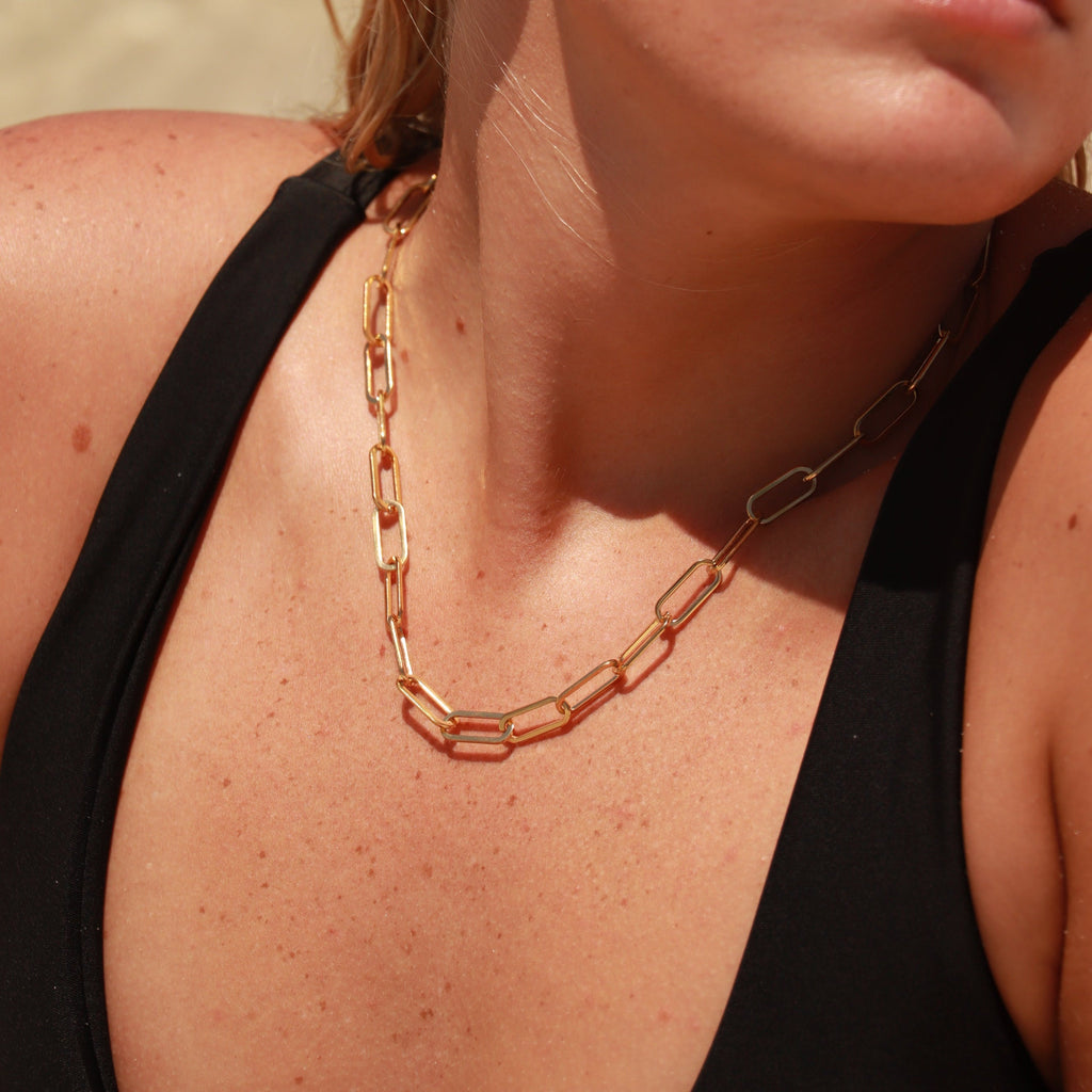 Gold Paperclip Chain Necklace
