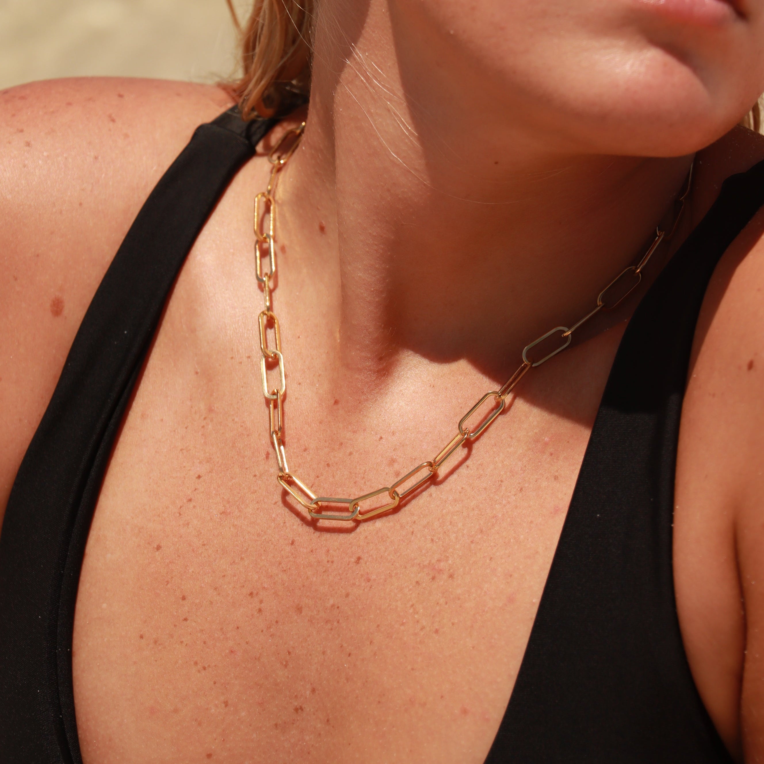 Gold Paperclip Chain Necklace
