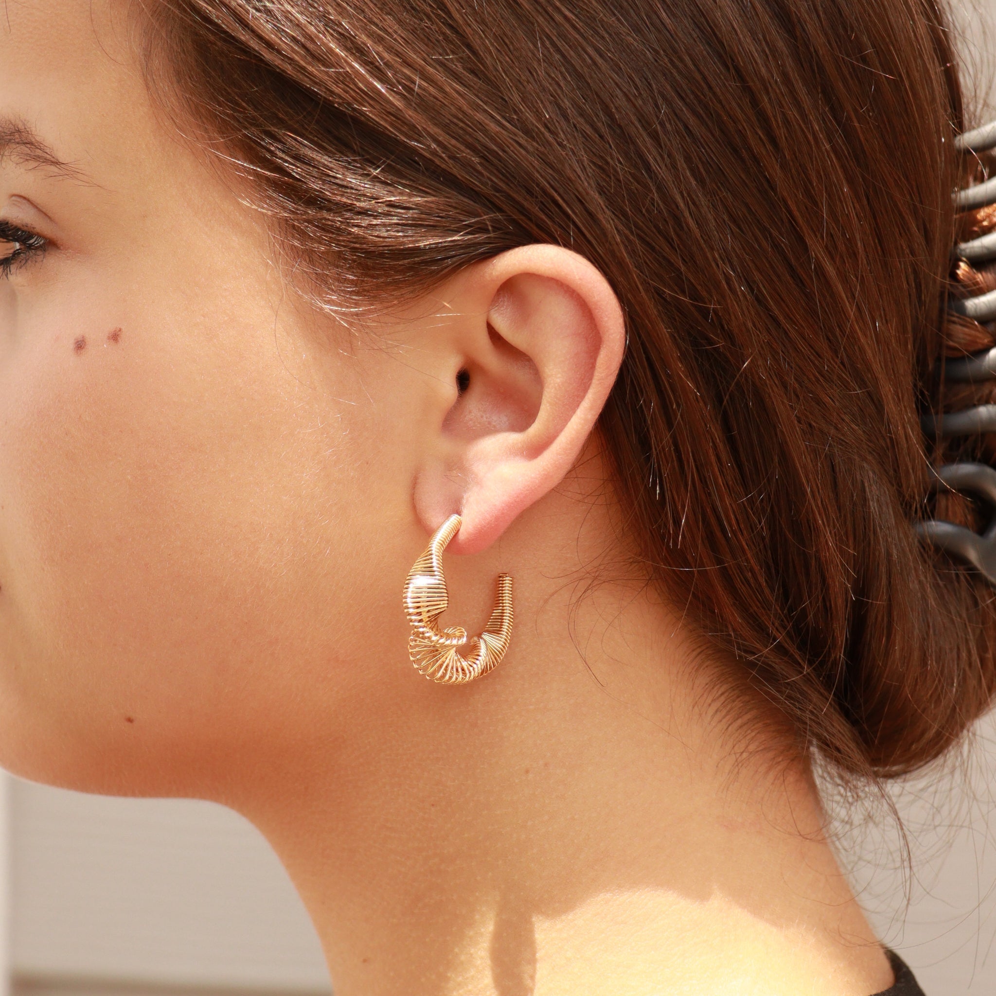 Twisted Abstract Circle Hoop Earrings
