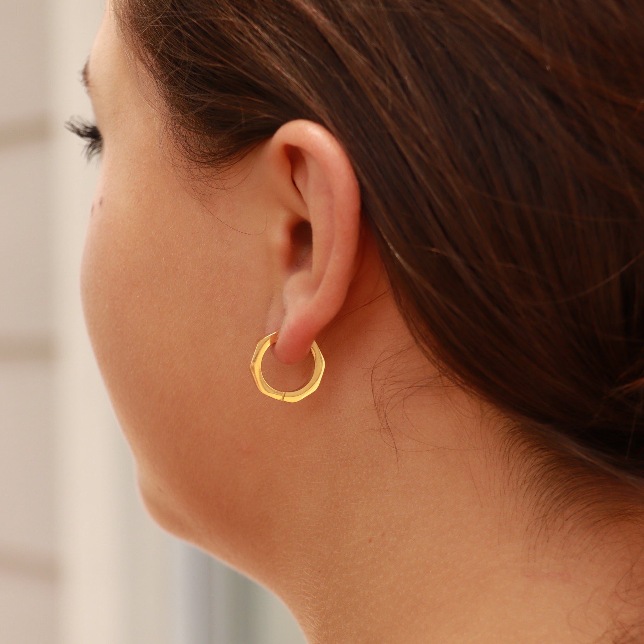 Geometric Huggie Hoop Earrings