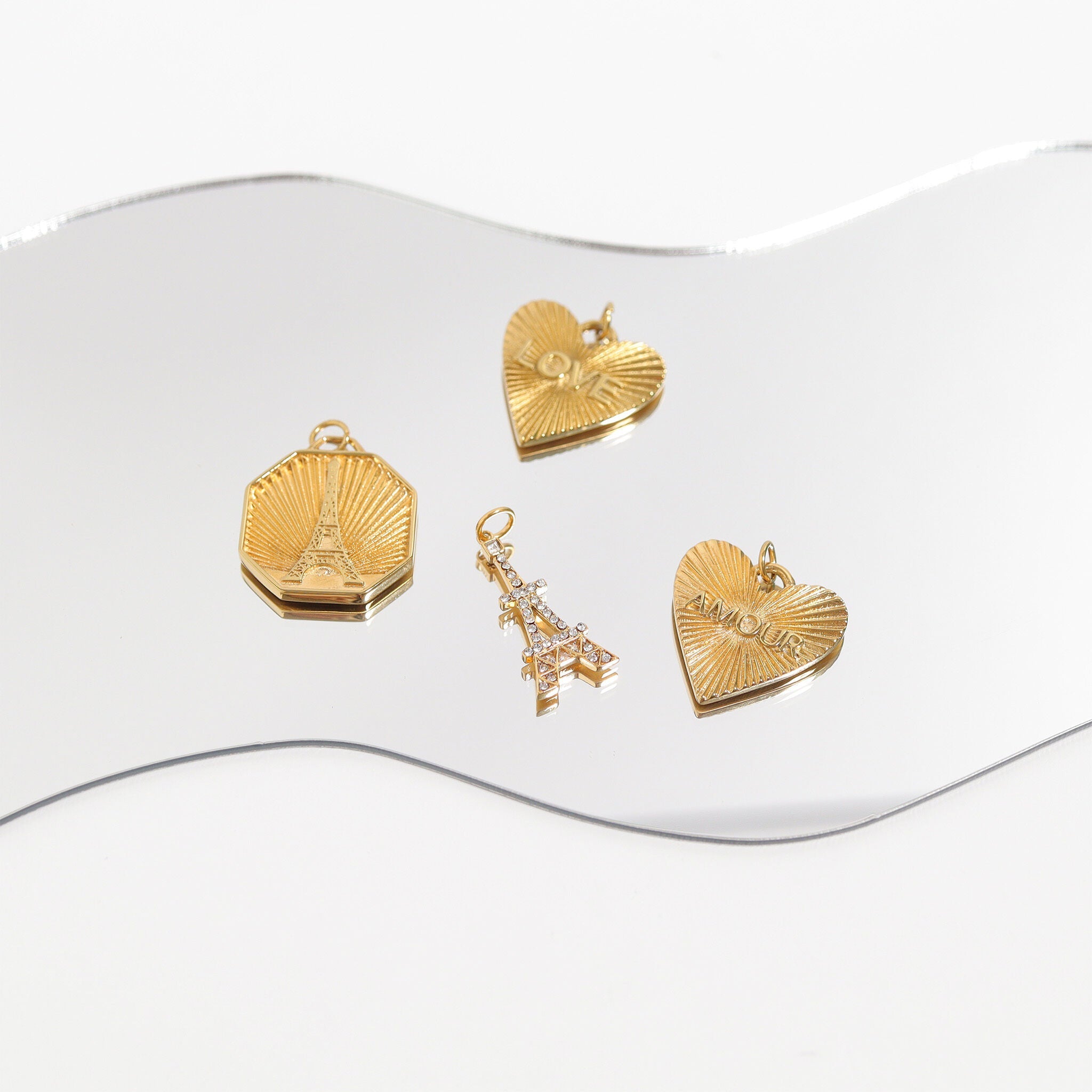 Sunburst Heart Love Charm