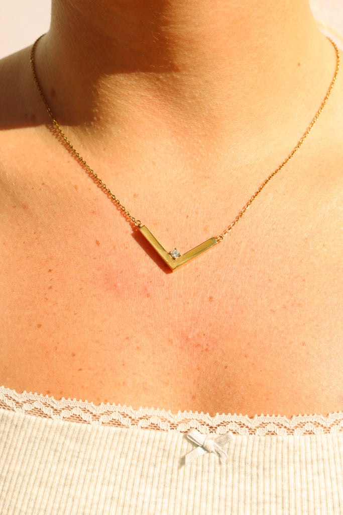 Cubic Zirconia V Necklace