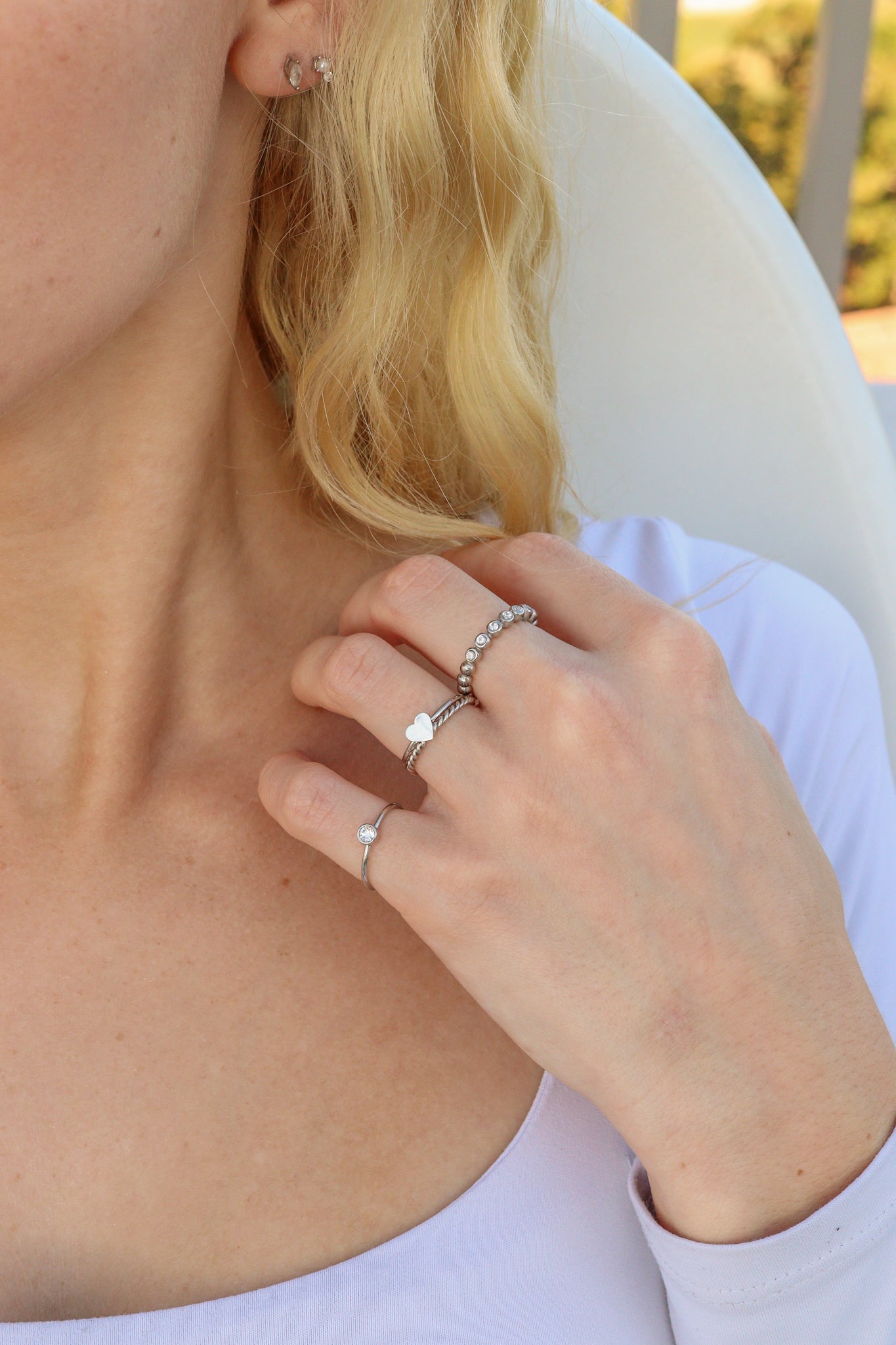Beaded Stone Stacking Ring