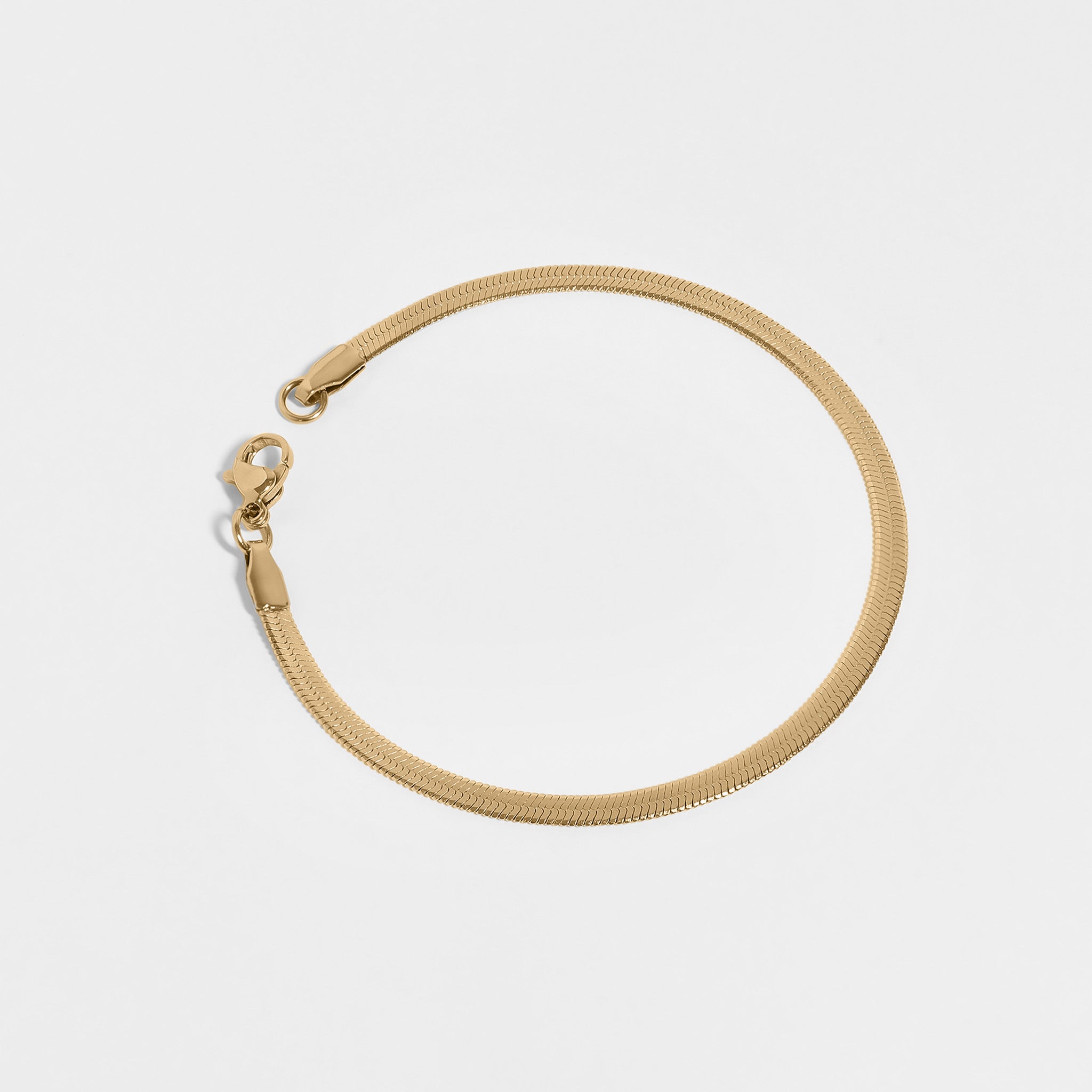 gold herringbone chain bracelet
